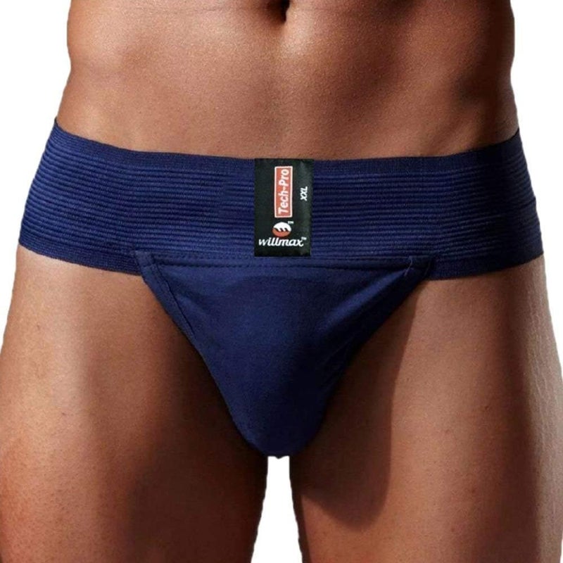 WMX KD Willmax Jockstrap Gym Cotton Supporter with Cup Pocket Multi Sport -NavyP2 XL - Image 5